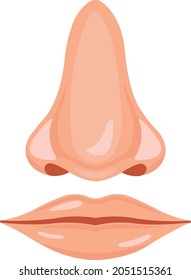 Human nose mouth vector illustration