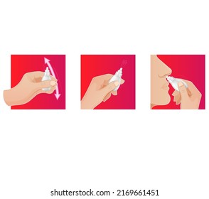 Human Nose - Nasal Spray - Stock Illustration  as EPS 10 File