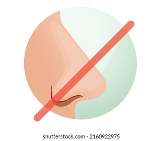 Human Nose - No Smell - Stock Illustration  as EPS 10 File