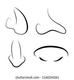 human nose outline design isolated on white background

