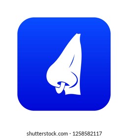 Human nose with piercing icon digital blue for any design isolated on white vector illustration