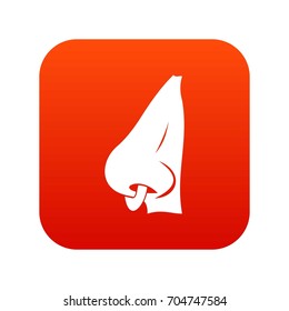 Human nose with piercing icon digital red for any design isolated on white vector illustration