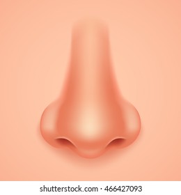 Human Nose Realistic Background Isolated Design Vector Illustration