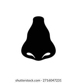 Diseño de ilustración plana de Vector de silueta de nariz humana.