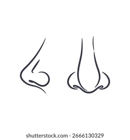 Human nose vector icon on white background template