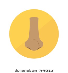 Human nose vector icon on yellow background