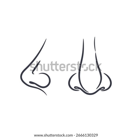 Human nose vector icon on white background template