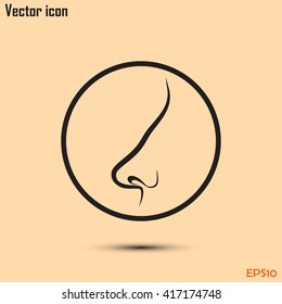 Human nose vector isolated Line icon