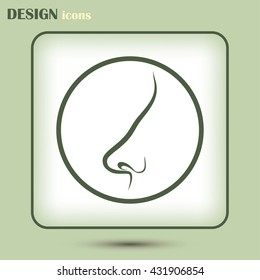 Human nose vector isolated Line icon