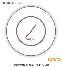 Human nose vector isolated Line icon
