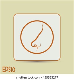 Human nose vector isolated Line icon