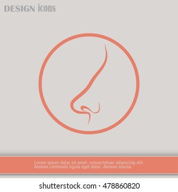 Human nose vector isolated Line icon