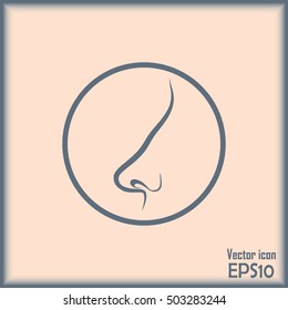 Human nose vector isolated Line icon