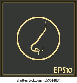 Human nose vector isolated Line icon