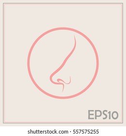 Human nose vector isolated Line icon