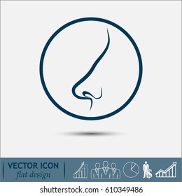 Human nose vector isolated Line icon