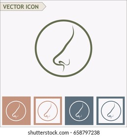 Human nose vector isolated Line icon