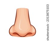 Human nose vector isolated on white background.