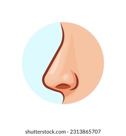 Human nose vector isolated on white background.