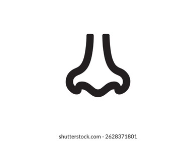 human nose vector silhouette isolated in white background