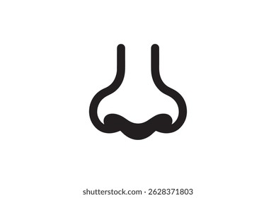 human nose vector silhouette isolated in white background