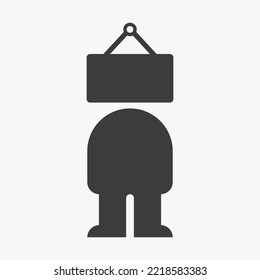 Human Notice Board Logo Design Concept With Human Body and Notice Board Symbol Vector Template