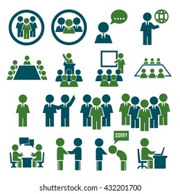 human office icon set