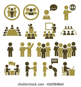 human office icon set