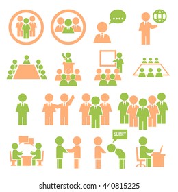 human office icon set