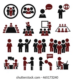 human office icon set