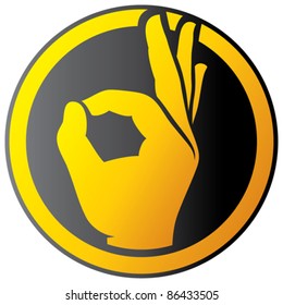 Human okay hand button - icon 