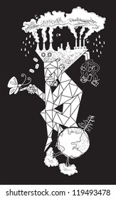 human on top the earth