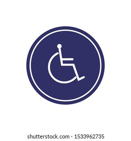 Human on wheelchair symbol. Vector illustration.