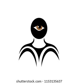 human one-eyed, vector illustrations.