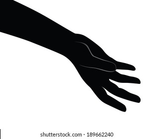 Human open palm. Vector illustration for a basic design.