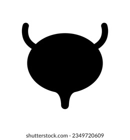 Human organ bladder icon, black silhouette vector illustration
