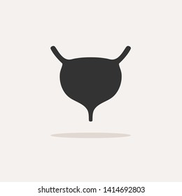 Human organ. Bladder icon with shadow on beige background