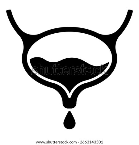 Human organ. Bladder icon with shadow on beige background, vector illustration