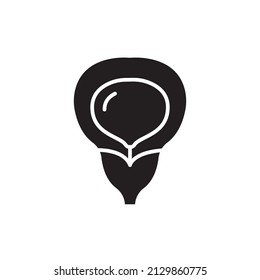 Icono de la línea de vejiga de órganos humanos. Elemento vector aislado.