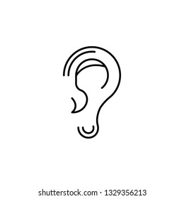 human organ ear outline icon. Signs and symbols can be used for web, logo, mobile app, UI, UX