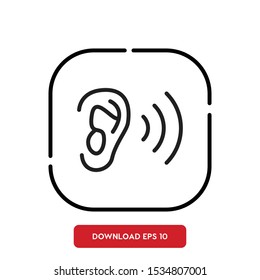 human organ, ear outline vector icon