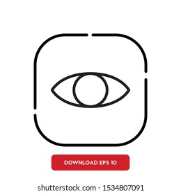 Human organ, eye outline vector icon