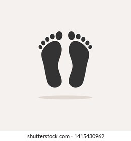 Human organ. Feet icon with shadow on beige background