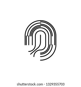 human organ fingerprint outline icon. Signs and symbols can be used for web, logo, mobile app, UI, UX
