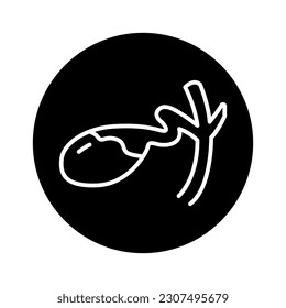 Human organ gall bladder color line icon. Isolated vector element. Outline pictogram for web page, mobile app, promo