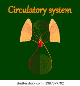 human organ icon in flat style circulatory system