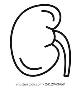Vector de contorno de ícono de órgano humano. Trasplante de ciencia. Bioprintado celular