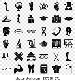Human organ icons set. Simple style of 36 human organ vector icons for web for any design