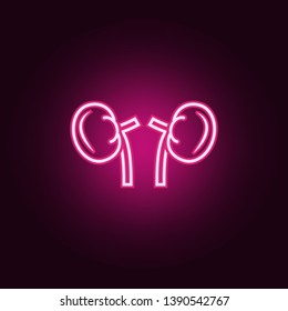 Human Organ Kidney Lineneon icon. Elements of body parts set. Simple icon for websites, web design, mobile app, info graphics