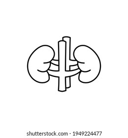 Human organ kidneys black line icon. Pictogram for web page, mobile app, promo. UI UX GUI design element. Editable stroke.